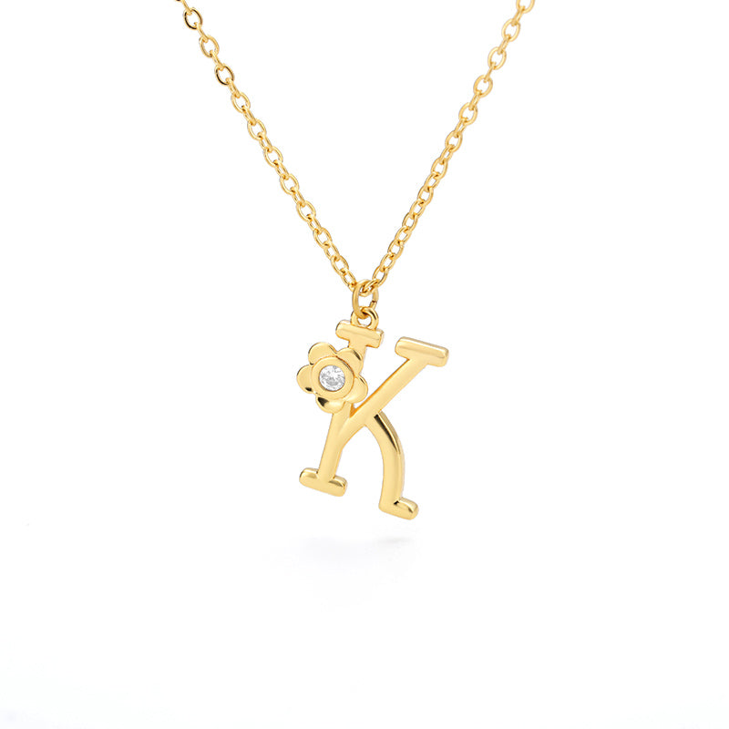 Halskette Damen goldfarben mit Blumen-Anhänger, verspielt und elegant - 29 - Marlena-atelier
