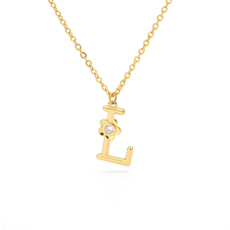 Halskette Damen goldfarben mit Blumen-Anhänger, verspielt und elegant - 26 - Marlena-atelier