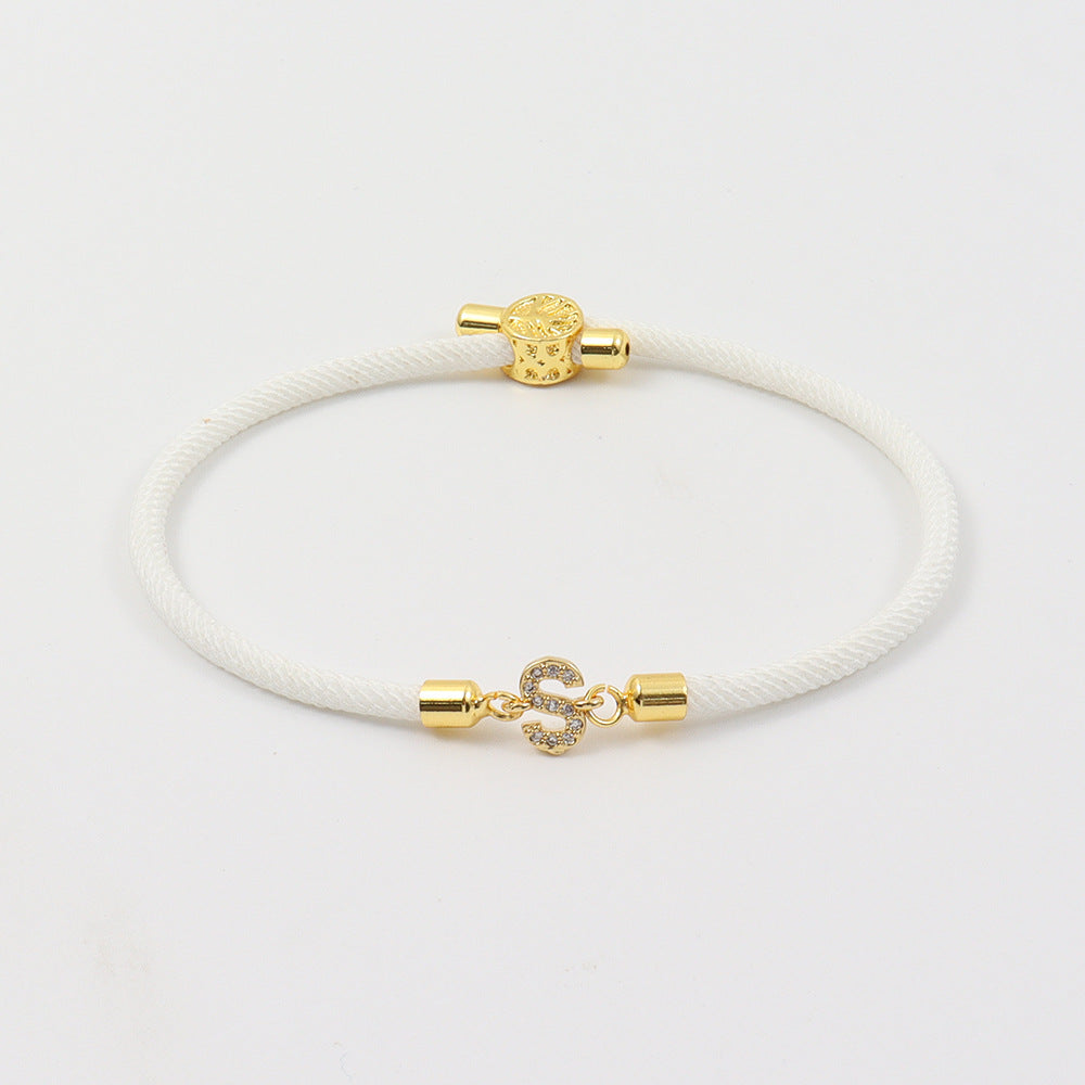 Armband Damen schwarz mit Buchstaben-Anhänger, modern und individuell - 7 - Marlena-atelier