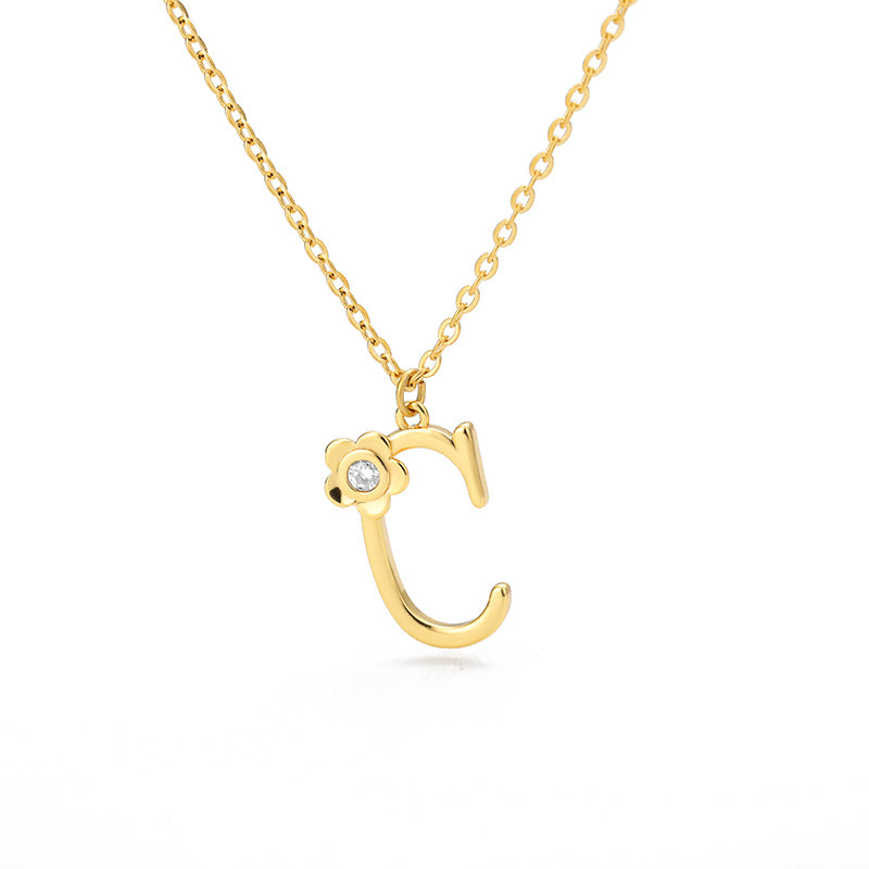 Halskette Damen goldfarben mit Blumen-Anhänger, verspielt und elegant - 3 - Marlena-atelier