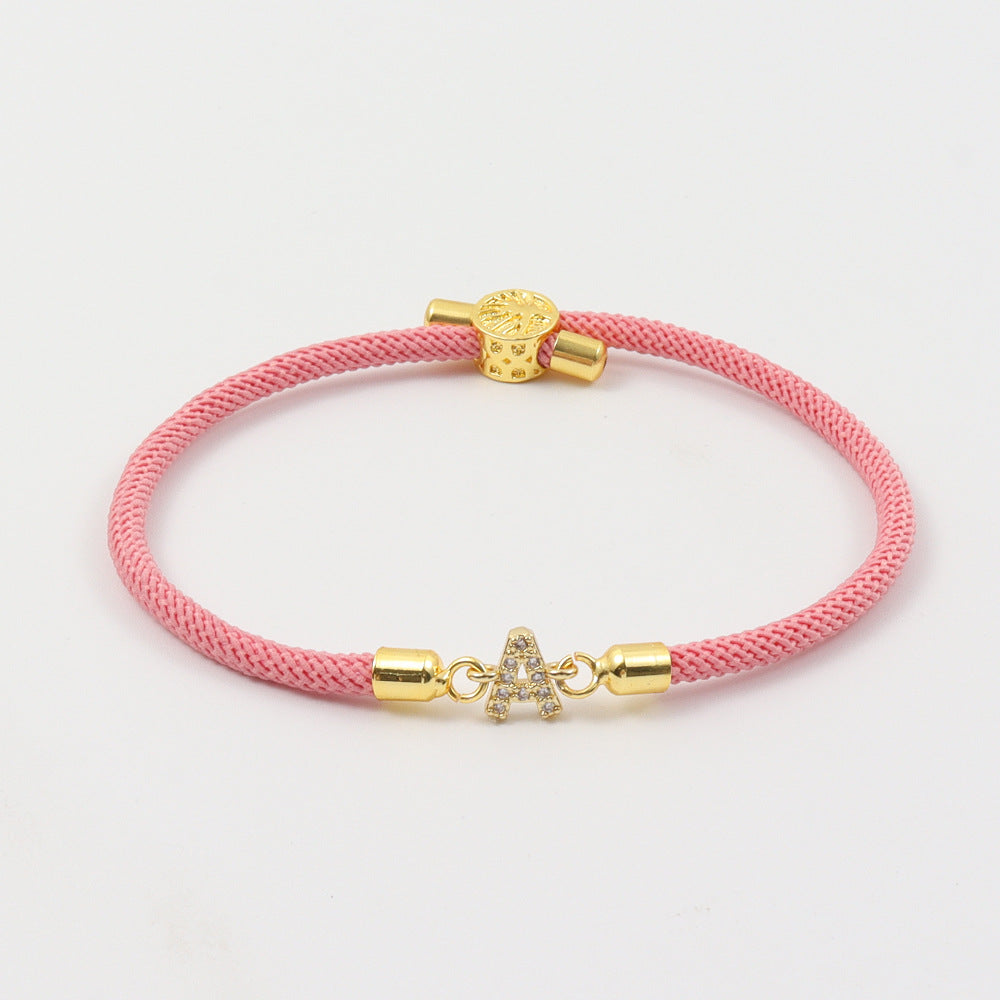 Armband Damen schwarz mit Buchstaben-Anhänger, modern und individuell - 10 - Marlena-atelier