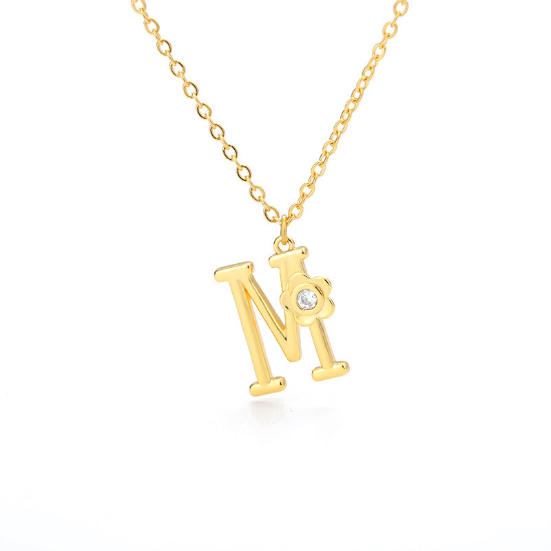 Halskette Damen goldfarben mit Blumen-Anhänger, verspielt und elegant - 15 - Marlena-atelier