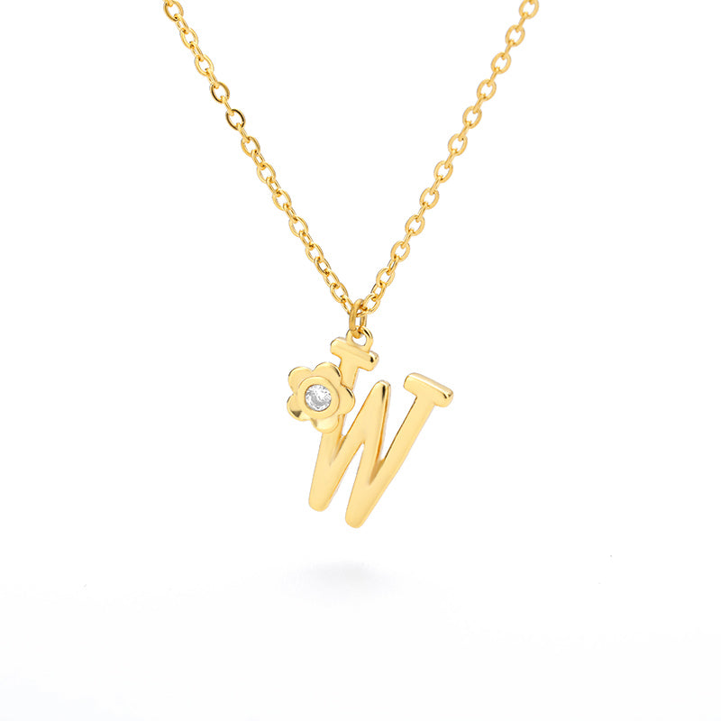 Halskette Damen goldfarben mit Blumen-Anhänger, verspielt und elegant - 2 - Marlena-atelier