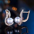 Elise – Perlenohrringe in Champagnergold – Marlena Atelier