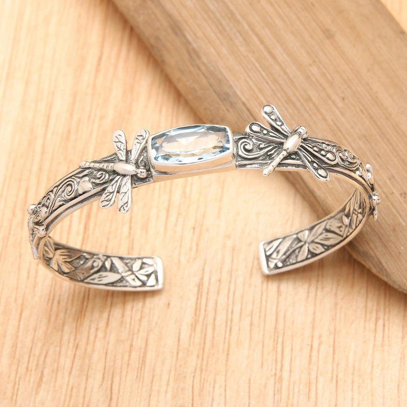 Armband Damen silberfarben mit Libellen-Design, verspielt und elegant - 4 - Marlena-atelier
