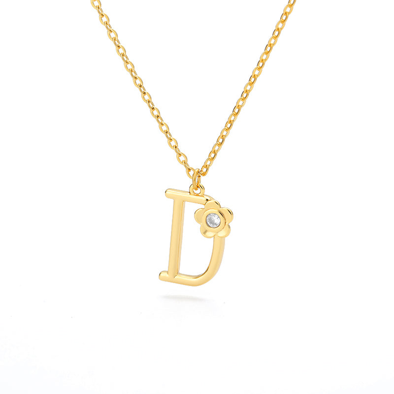 Halskette Damen goldfarben mit Blumen-Anhänger, verspielt und elegant - 20 - Marlena-atelier