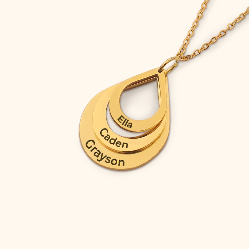 Halskette Damen goldfarben mit tropfenförmigem Anhänger, modern und elegant - 1 - Marlena-atelier