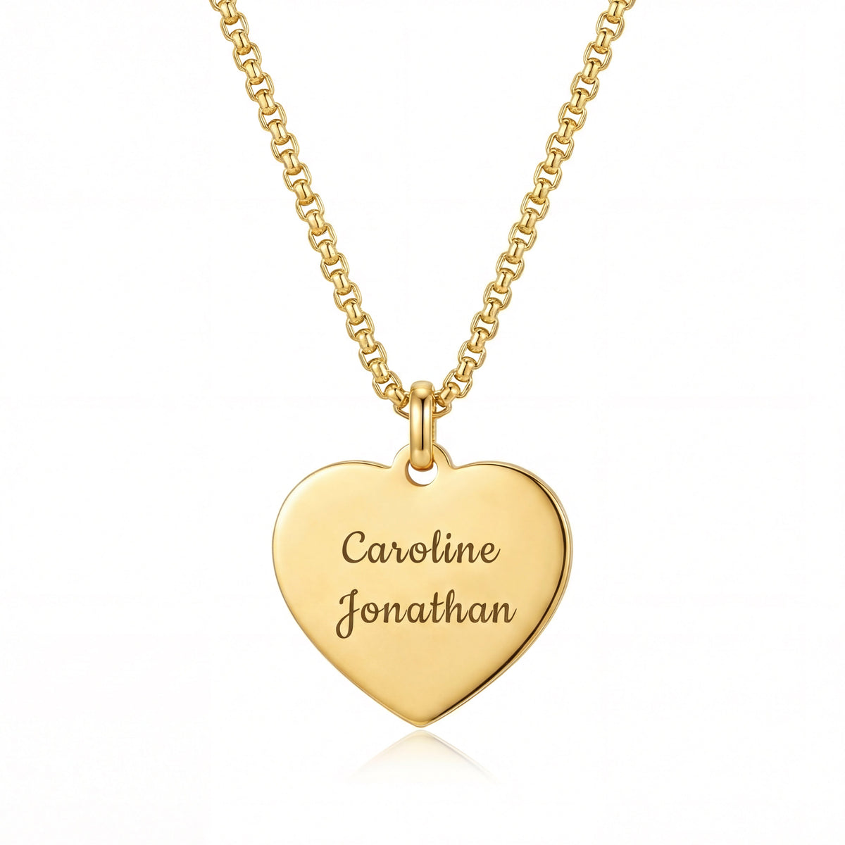 Halskette Damen goldfarben mit Herz-Anhänger, personalisierbar und romantisch - 1 - Marlena-atelier