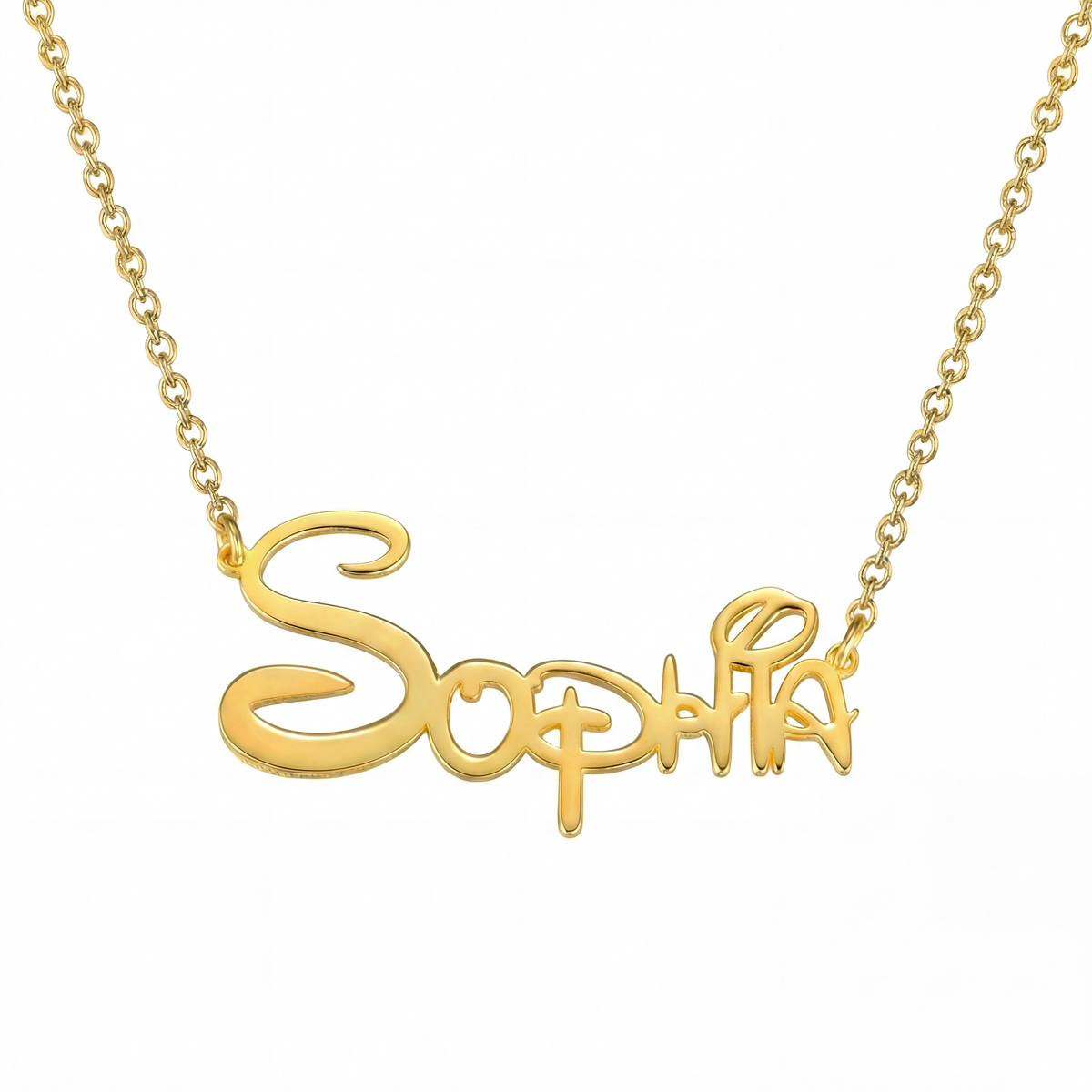 Namenskette Damen goldfarben mit elegantem Schriftzug, personalisierbar - 1 - Marlena-atelier