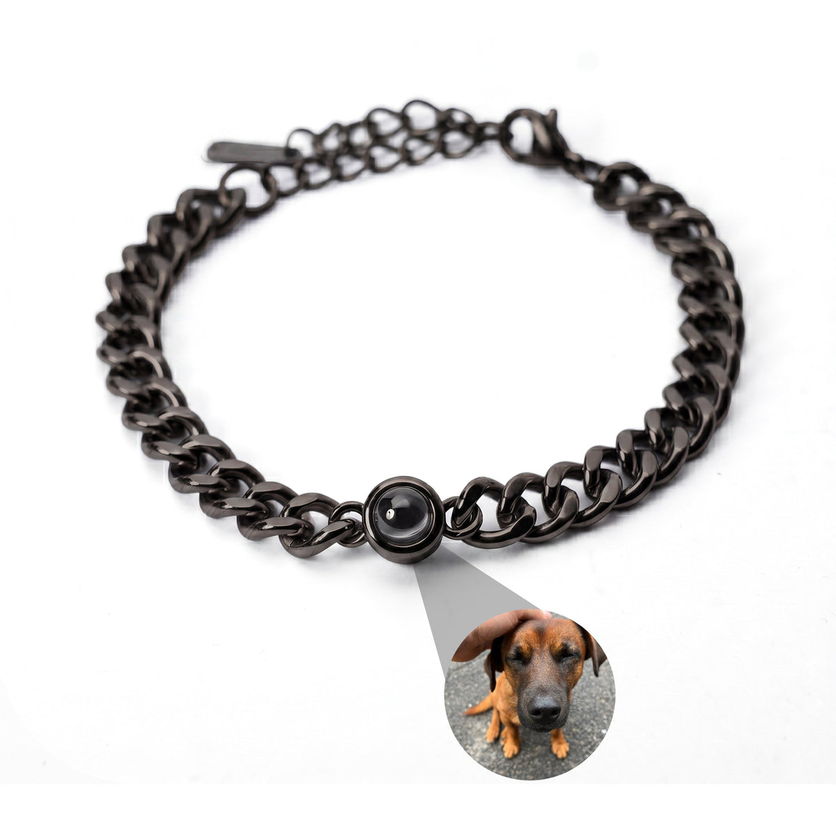 Armband Damen schwarz mit dekorativem Anhänger, modern und auffällig - 1 - Marlena-atelier