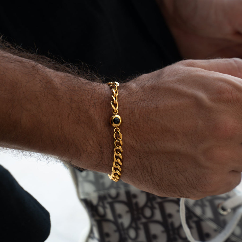 Armband Damen schwarz mit dekorativem Anhänger, modern und auffällig - 12 - Marlena-atelier