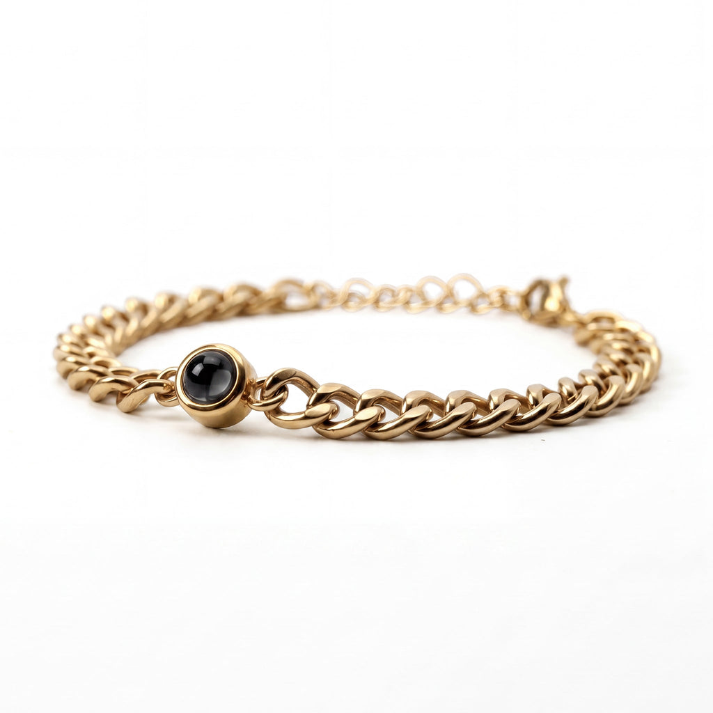 Armband Damen schwarz mit dekorativem Anhänger, modern und auffällig - 13 - Marlena-atelier