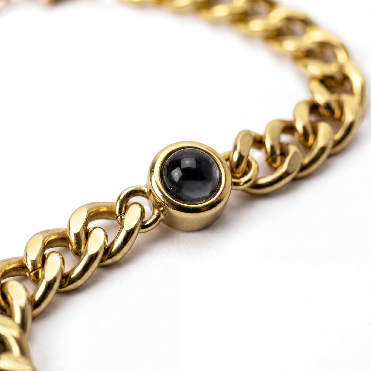 Armband Damen schwarz mit dekorativem Anhänger, modern und auffällig - 14 - Marlena-atelier