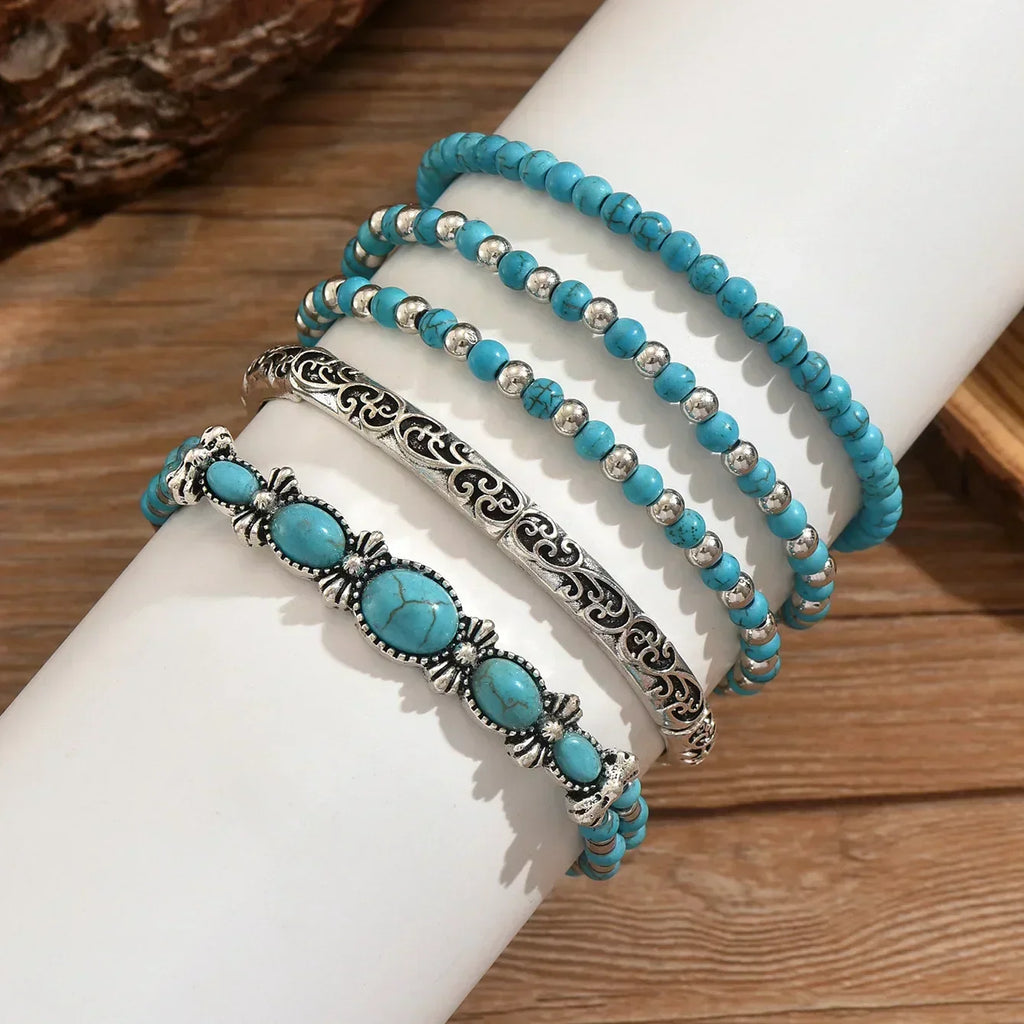 Armband Damen türkis mit filigranen Verzierungen, modern und verspielt - 4 - Marlena-atelier