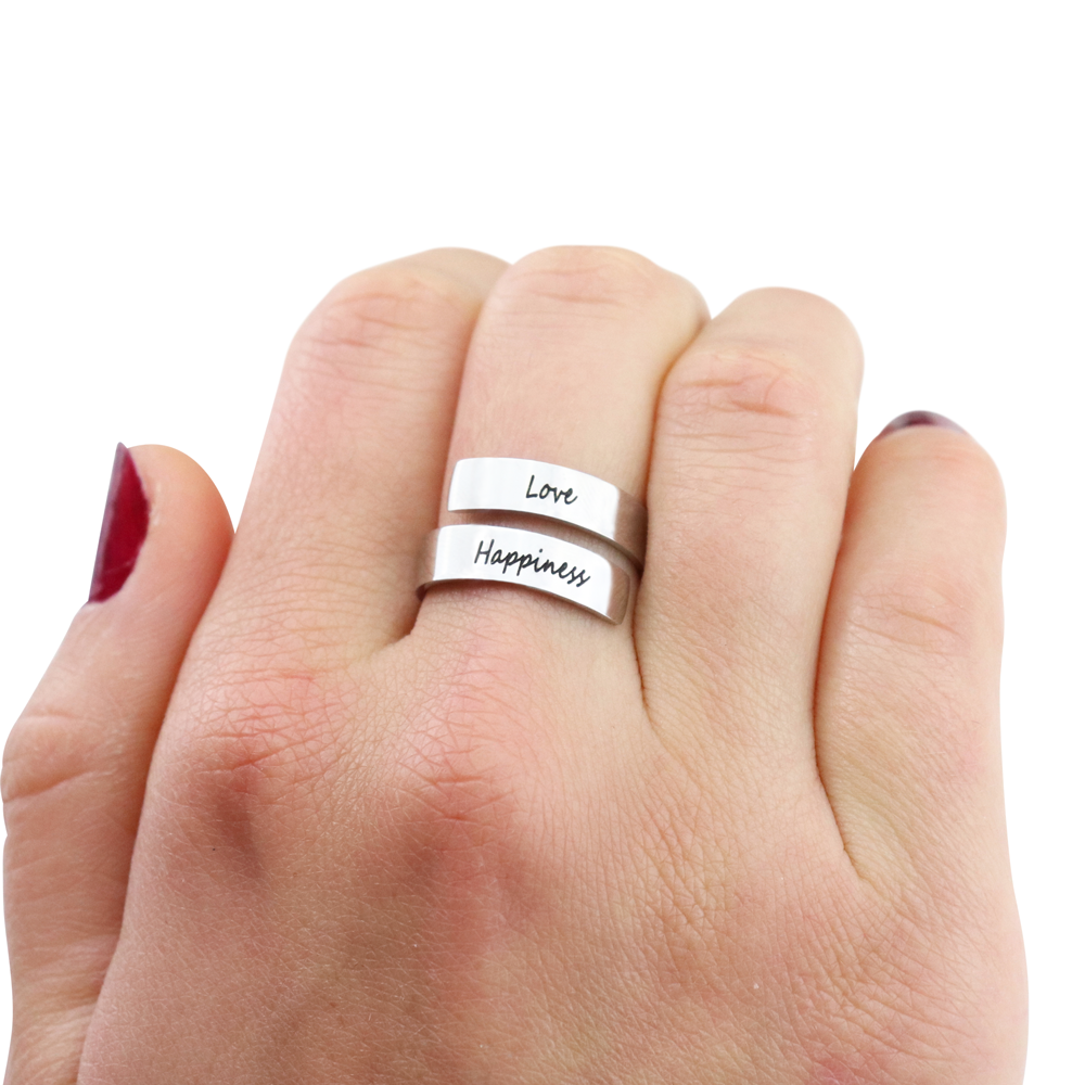 Ring Damen goldfarben mit Doppelnamen, modern und elegant - 5 - Marlena-atelier