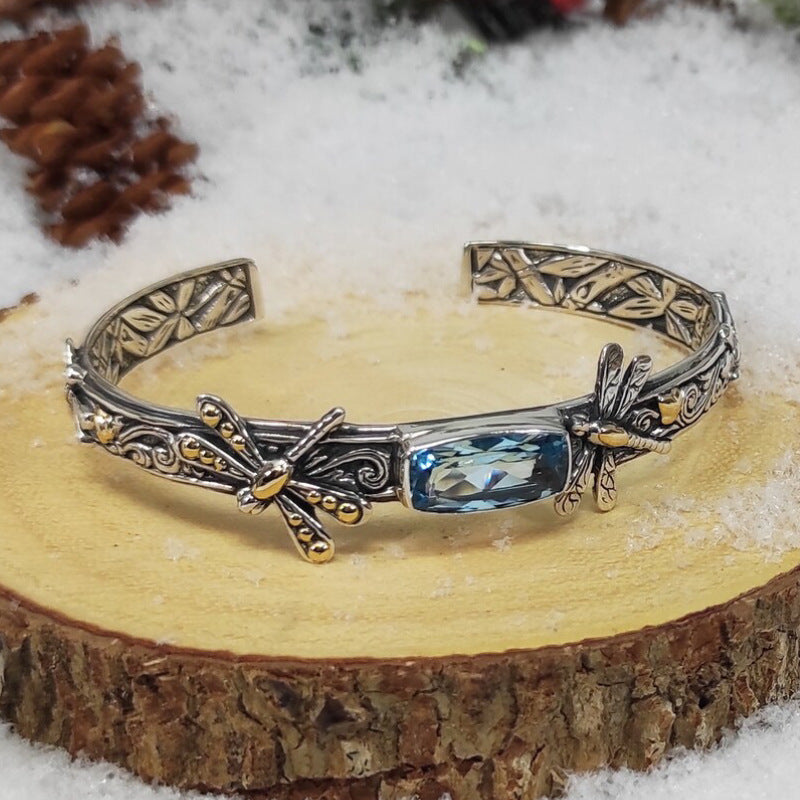 Armband Damen silberfarben mit Libellen-Design, verspielt und elegant - 1 - Marlena-atelier