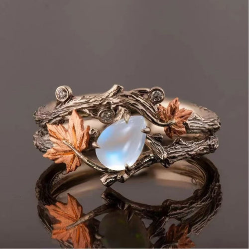 Ahorn-Ella – Blattring in Antiksilber – Marlena Atelier