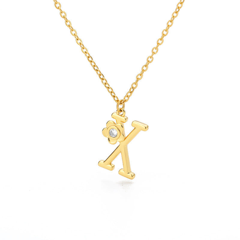 Halskette Damen goldfarben mit Blumen-Anhänger, verspielt und elegant - 10 - Marlena-atelier