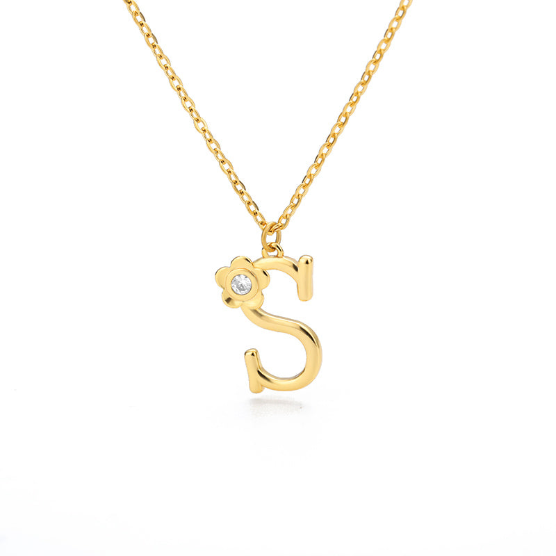 Halskette Damen goldfarben mit Blumen-Anhänger, verspielt und elegant - 22 - Marlena-atelier