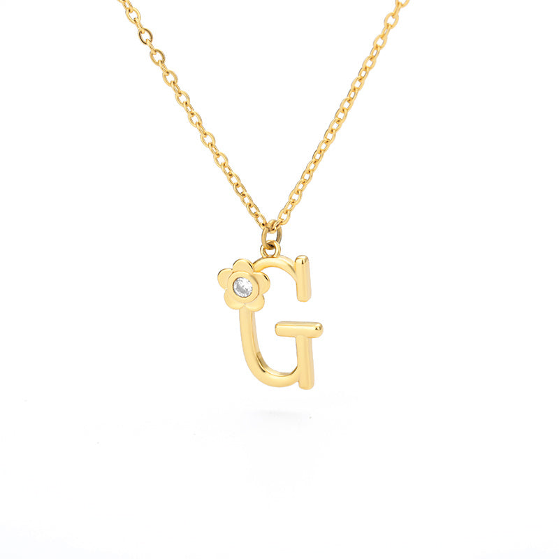 Halskette Damen goldfarben mit Blumen-Anhänger, verspielt und elegant - 9 - Marlena-atelier