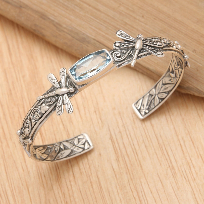 Armband Damen silberfarben mit Libellen-Design, verspielt und elegant - 6 - Marlena-atelier