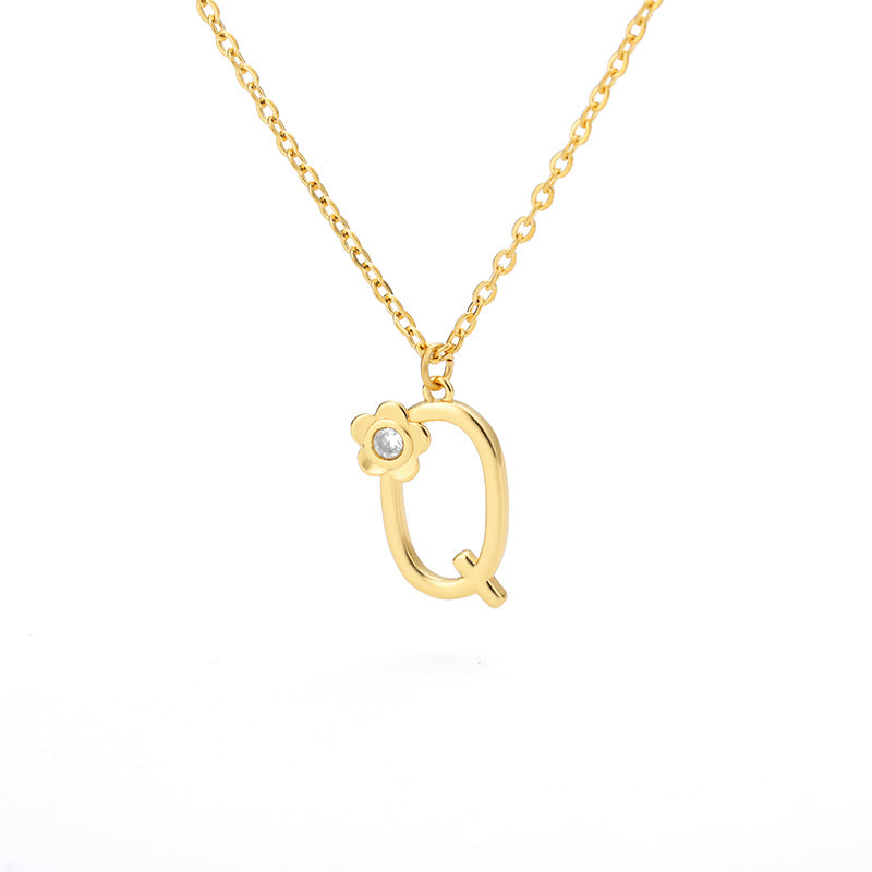 Halskette Damen goldfarben mit Blumen-Anhänger, verspielt und elegant - 1 - Marlena-atelier
