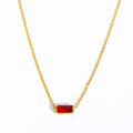 Halskette Damen goldfarben mit rechteckigem Anhänger, modern und elegant - 17 - Marlena-atelier