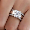 Ring Damen silberfarben mit quadratischem Stein, elegant und modern - 1 - Marlena-atelier