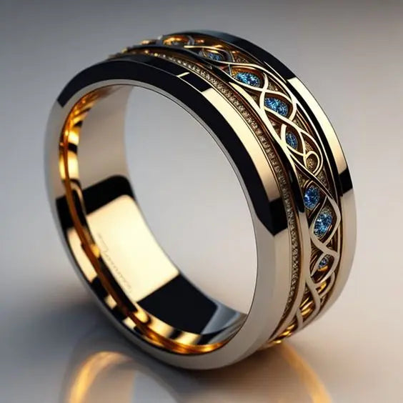 Ring Damen goldfarben mit filigranem Design, modern und elegant - 1 - Marlena-atelier